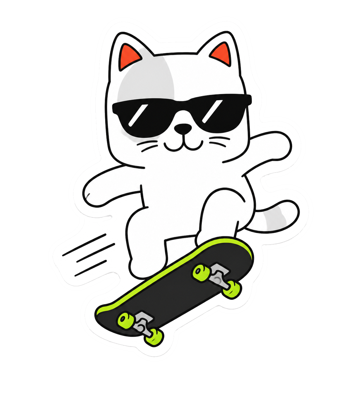 Purr Cat sticker 16: skateboard