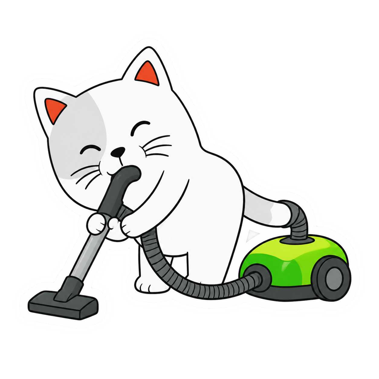 Purr Cat sticker 18: vacuum tail