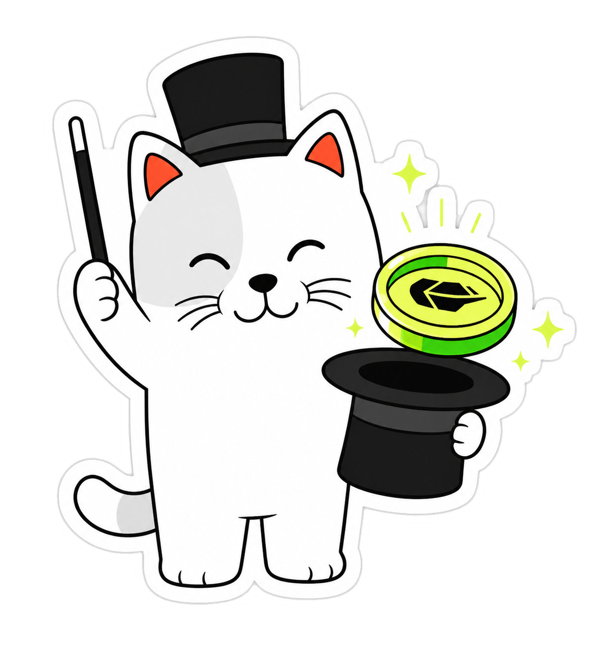 Purr Cat sticker 23: token magician