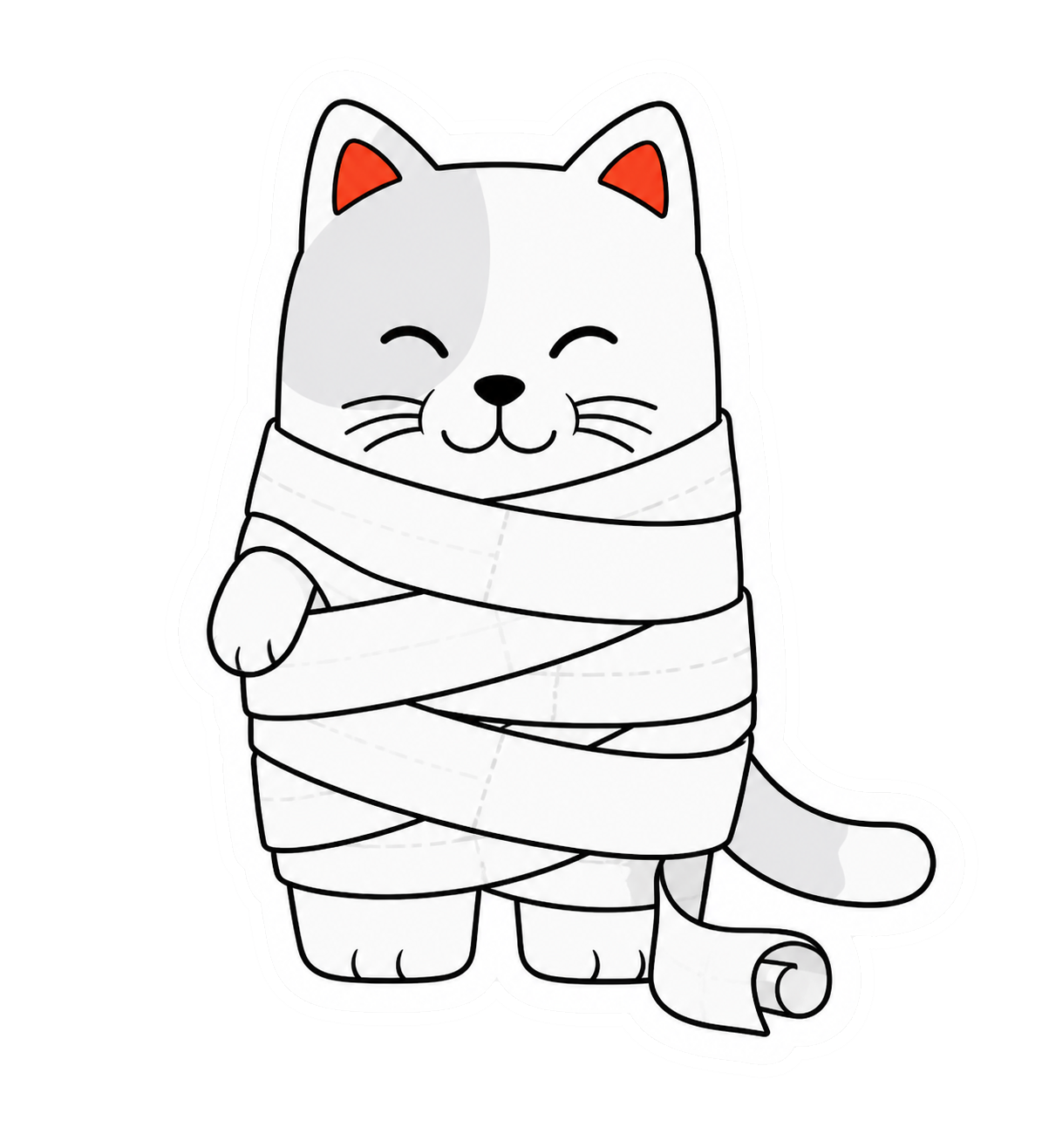 Purr Cat sticker 24: toilet paper mummy