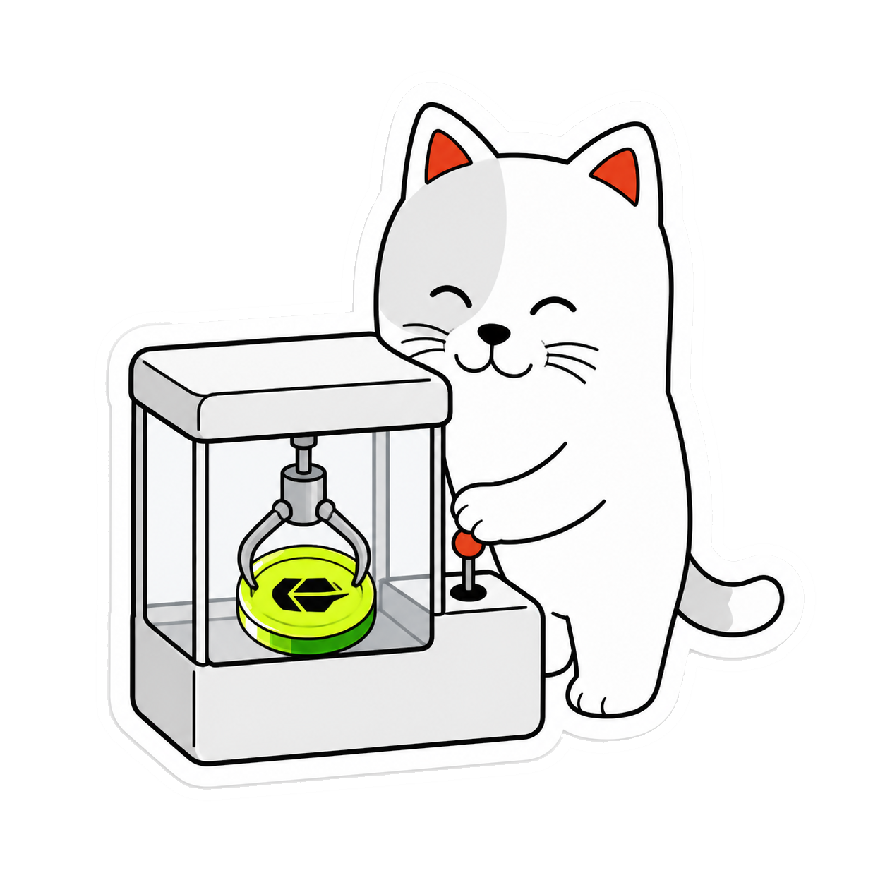 Purr Cat sticker 34: token claw machine